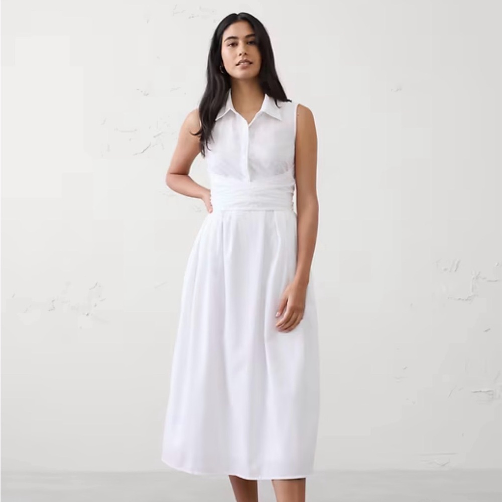 Banana Republic White Midi Dress
